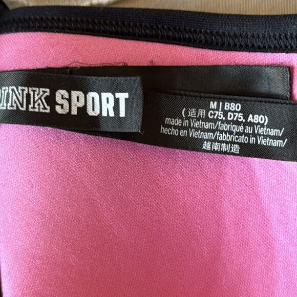 Victoria's Secret PINK Sport Strappy Halter Bralette Medium Yellow Black - Picture 5 of 5